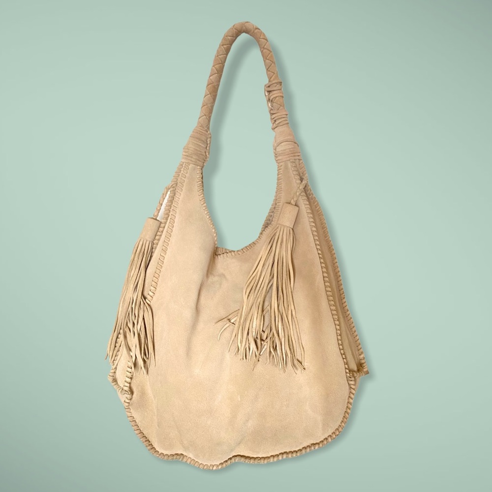 Alice + Olivia suede fringe tote bag!